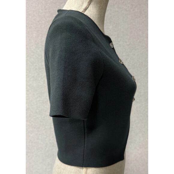 ZARA Black Gray Knit Cropped Cardigan Whimsigoth Grunge Woman’s Size Medium NWT - Picture 4 of 9